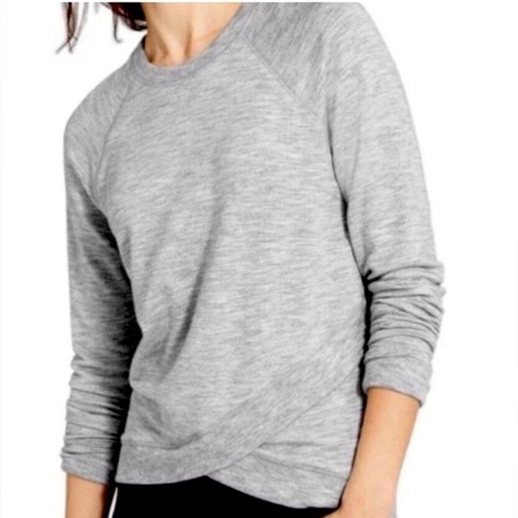 Athleta Criss Cross Sweatshirt, Heather Grey, size  Large - Picture 1 of 8
